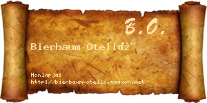 Bierbaum Otelló névjegykártya